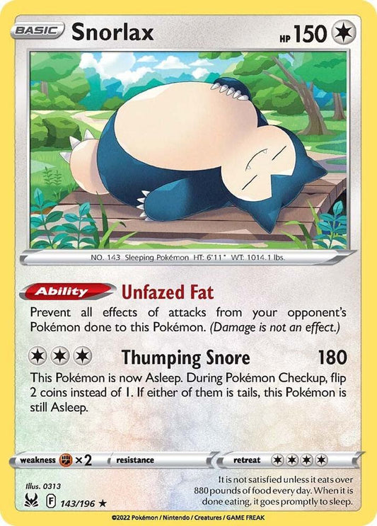 Pokemon Snorlax 143/196 Lost Origin