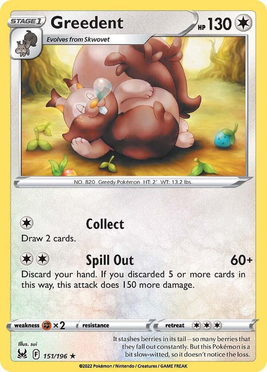 Pokemon Greedent 151/196 Lost Origin