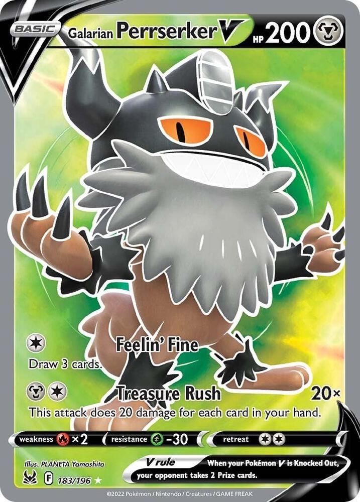Pokemon Galarian Perrserker V 183/196 Lost Origin