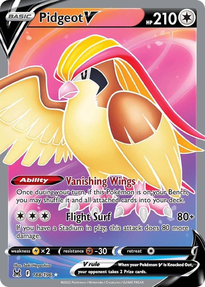 Pokemon Pidgeot V 188/196 Lost Origin