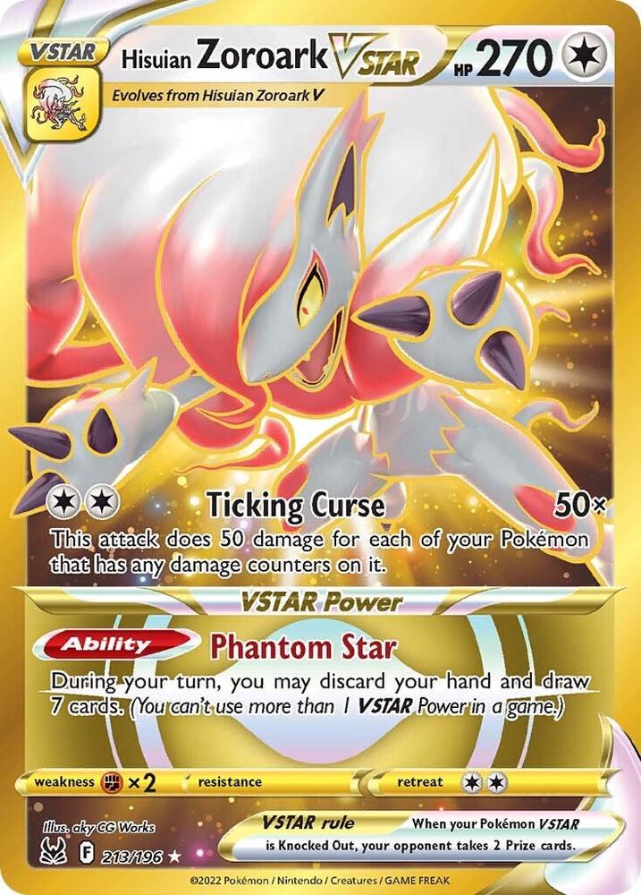 Pokemon Hisuian Zoroark VSTAR 213/196 Lost Origin