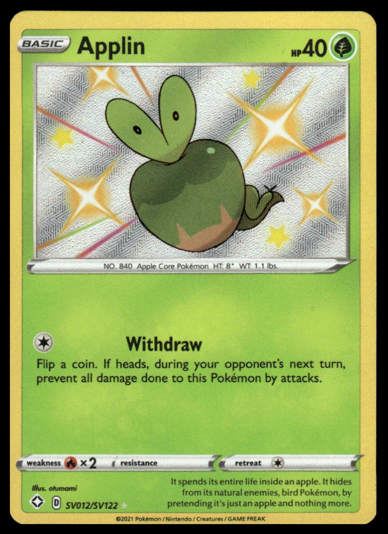 Pokemon Shining Fates: Shiny Vault #SV012/SV122 Applin