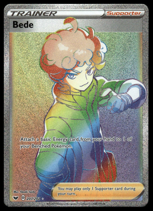 Pokemon Bede (Secret) #207/202 SWSH01: Sword & Shield Base Set
