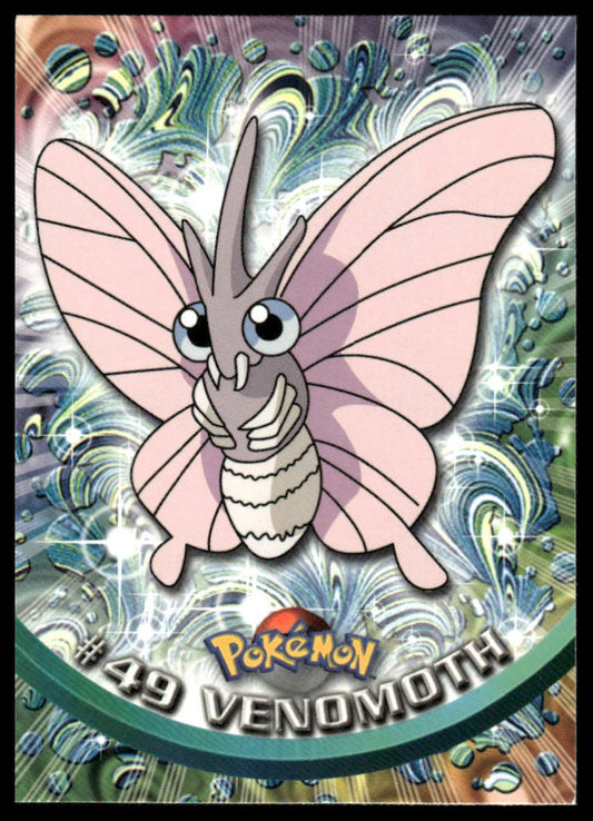 Pokemon Venomoth Blue Topps #49 1999 Topps Pokemon TV Animation Edition Series 1