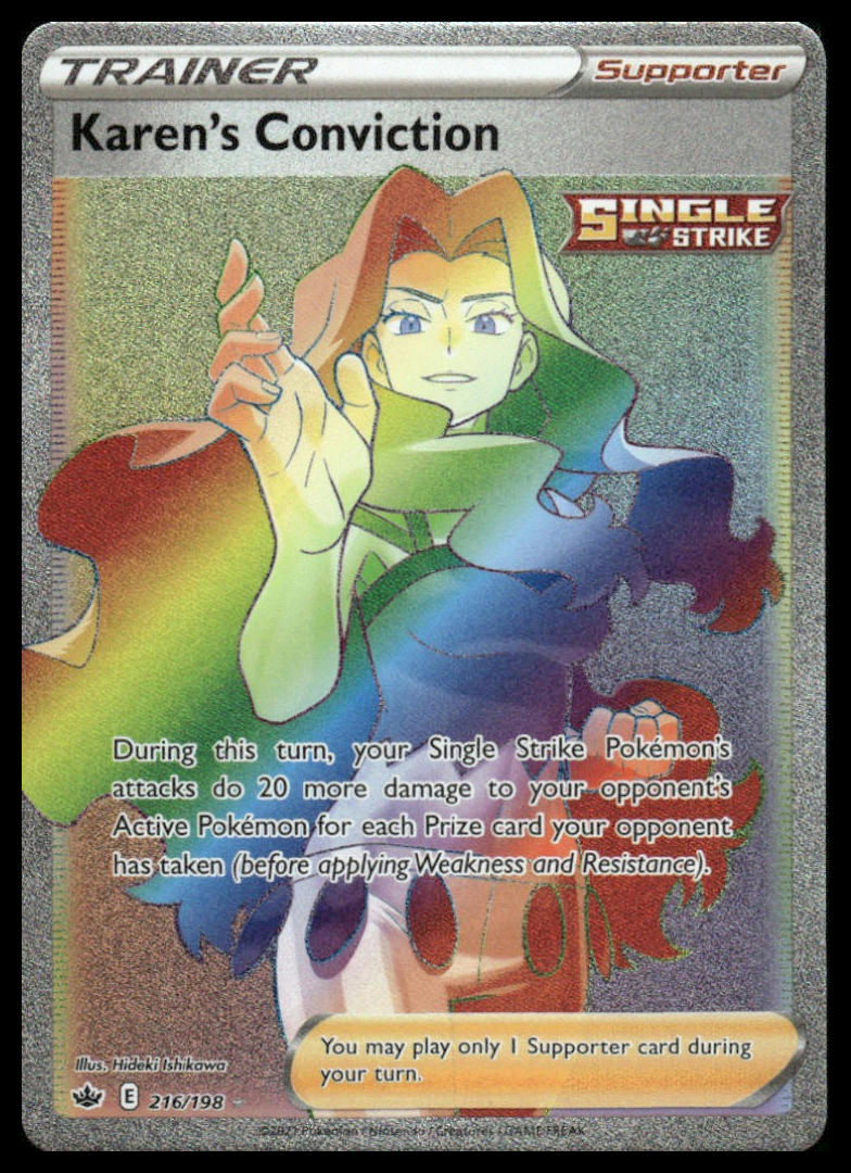 Pokemon Karen's Conviction (Secret) #216/198 SWSH06: Chilling Reign