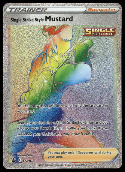 Pokemon Single Strike Style Mustard (Secret) #177/163 SWSH05: Battle Styles
