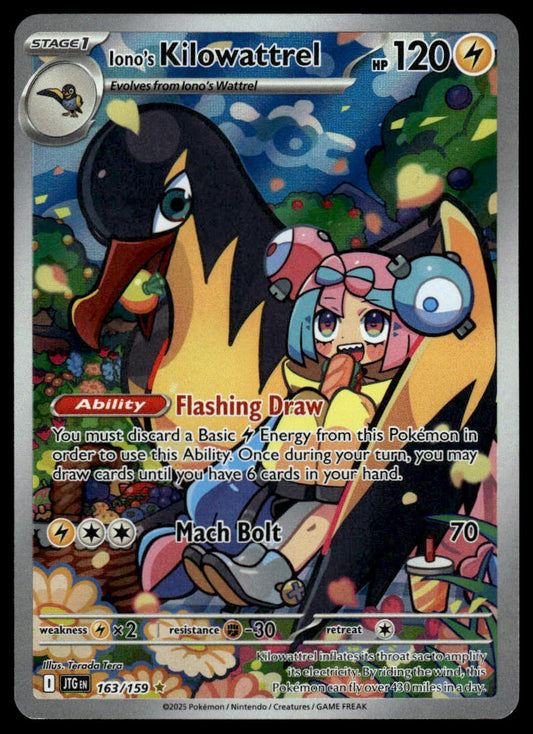 Pokemon Iono's Kilowattrel #163/159 SV09: Journey Together