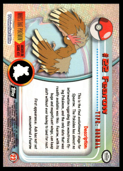 Pokemon Fearow #22 2000 Topps Chrome Pokemon