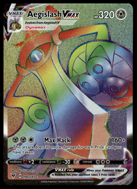 Pokemon Aegislash VMAX (Secret) #190/185 SWSH04: Vivid Voltage