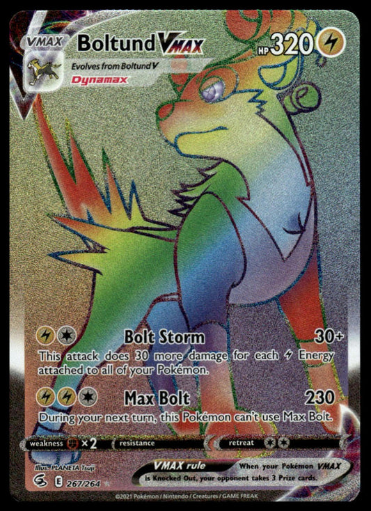 Pokemon Boltund VMAX (Secret) #267/264 SWSH08: Fusion Strike