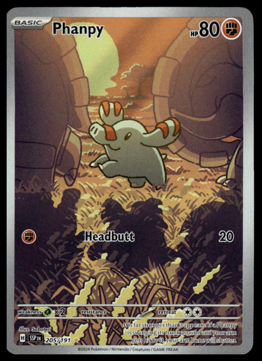 Pokemon Phanpy #205/191 SV08: Surging Sparks
