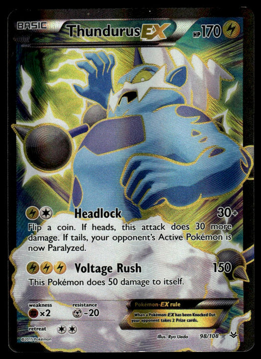 Pokemon Thundurus EX (98 Full Art) #98/108 XY - Roaring Skies