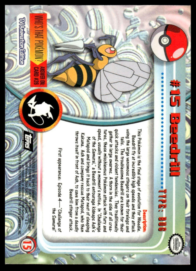 Pokemon Beedrill #15 Topps