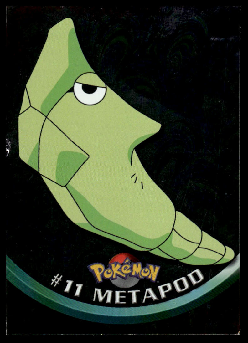 Pokemon Metapod Blue Topps Logo Foil #11 1999 Topps Pokemon TV Animation
