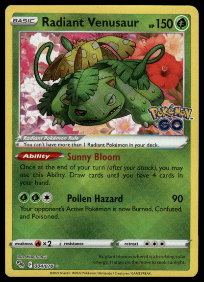 Pokemon Radiant Venusaur #004/078 Pokemon GO