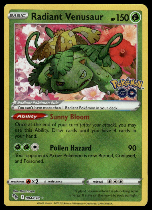 Pokemon Radiant Venusaur #004/078 Pokemon GO