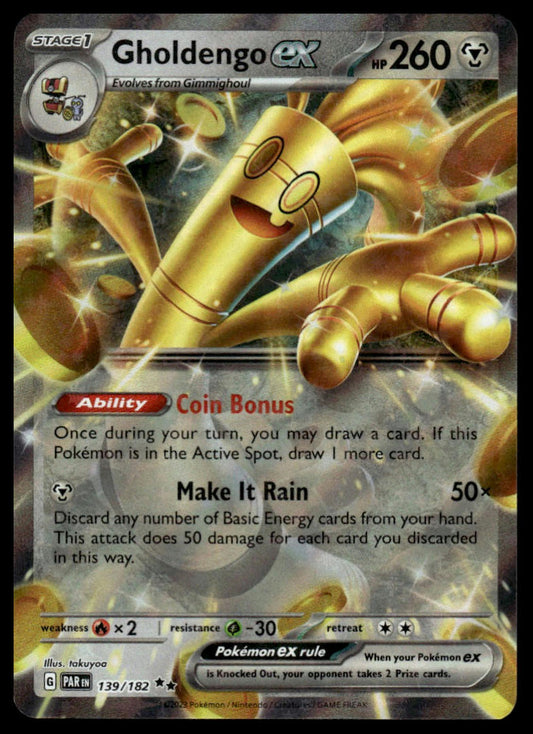 Pokemon Gholdengo ex #139/182 SV04: Paradox Rift