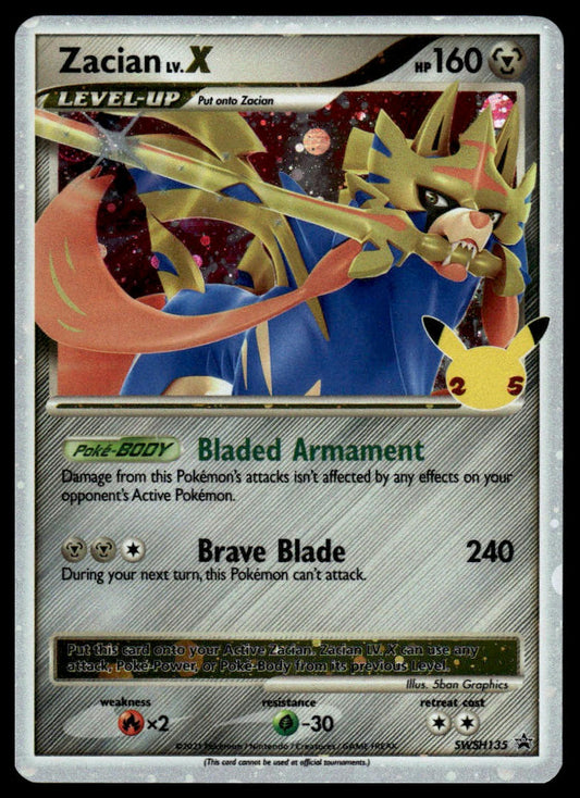 Pokemon Zacian LV. X #SWSH135 SWSH: Sword & Shield Promo Cards