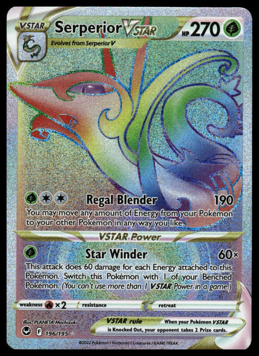 Pokemon Serperior VSTAR (Secret) #196/195 SWSH12: Silver Tempest