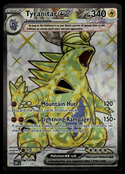 Pokemon Tyranitar ex #211/197 SV03: Obsidian Flames