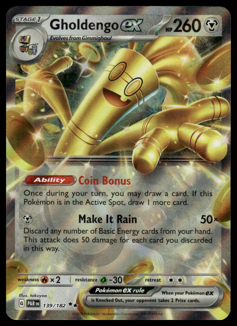 Pokemon Gholdengo ex #139/182 SV04: Paradox Rift