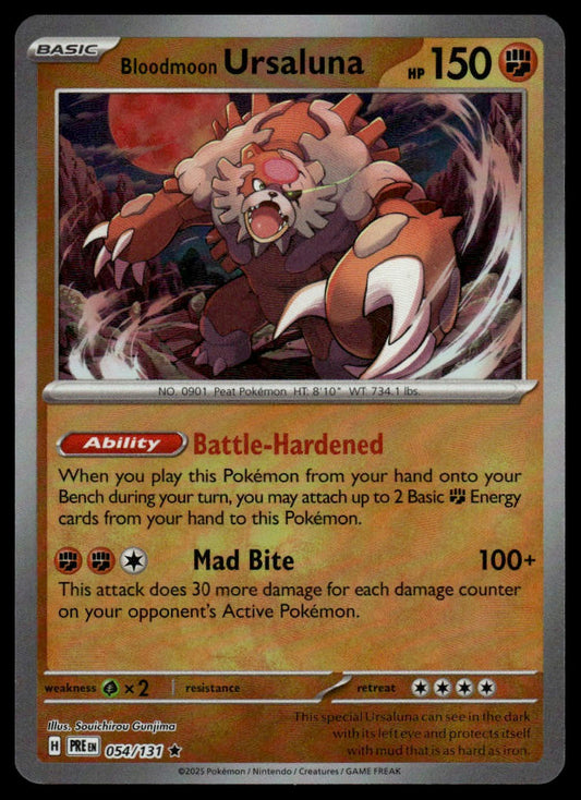 Pokemon Bloodmoon Ursaluna #054/131 Master Ball (Prismatic Evolution)