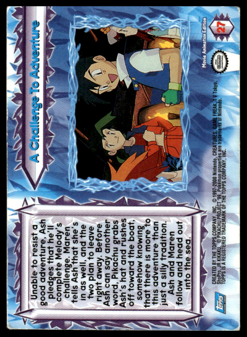 Pokemon A Challenge To Adventure #27 2000 Topps Pokemon The Movie 2000