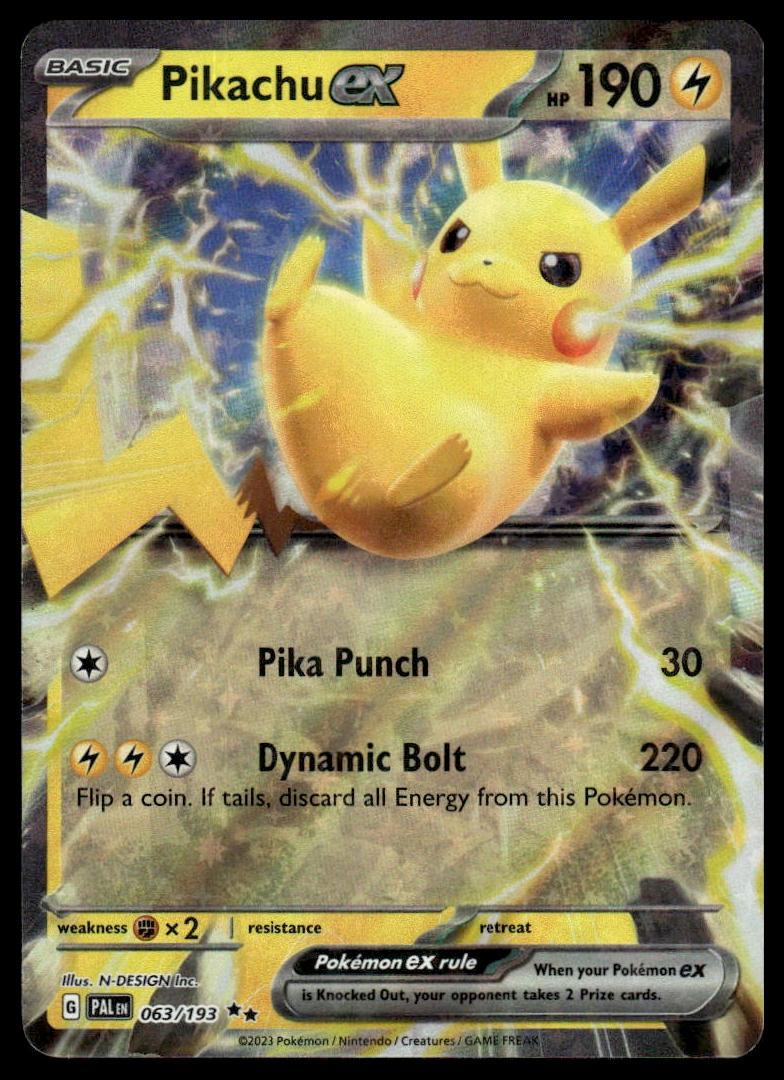 Pokemon Pikachu ex #063/193 SV02: Paldea Evolved