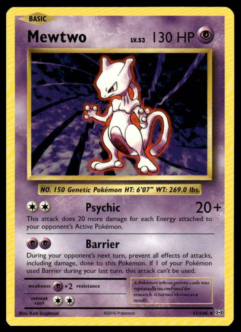 Pokemon Mewtwo #51/108 XY - Evolutions
