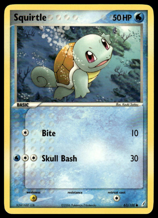 Pokemon Squirtle #63/100 Crystal Guardians