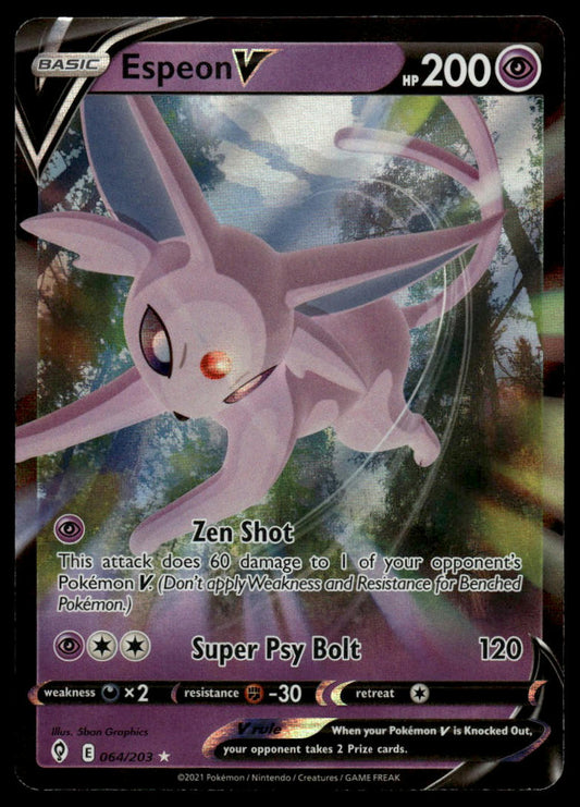 Pokemon Espeon V #064/203 SWSH07: Evolving Skies