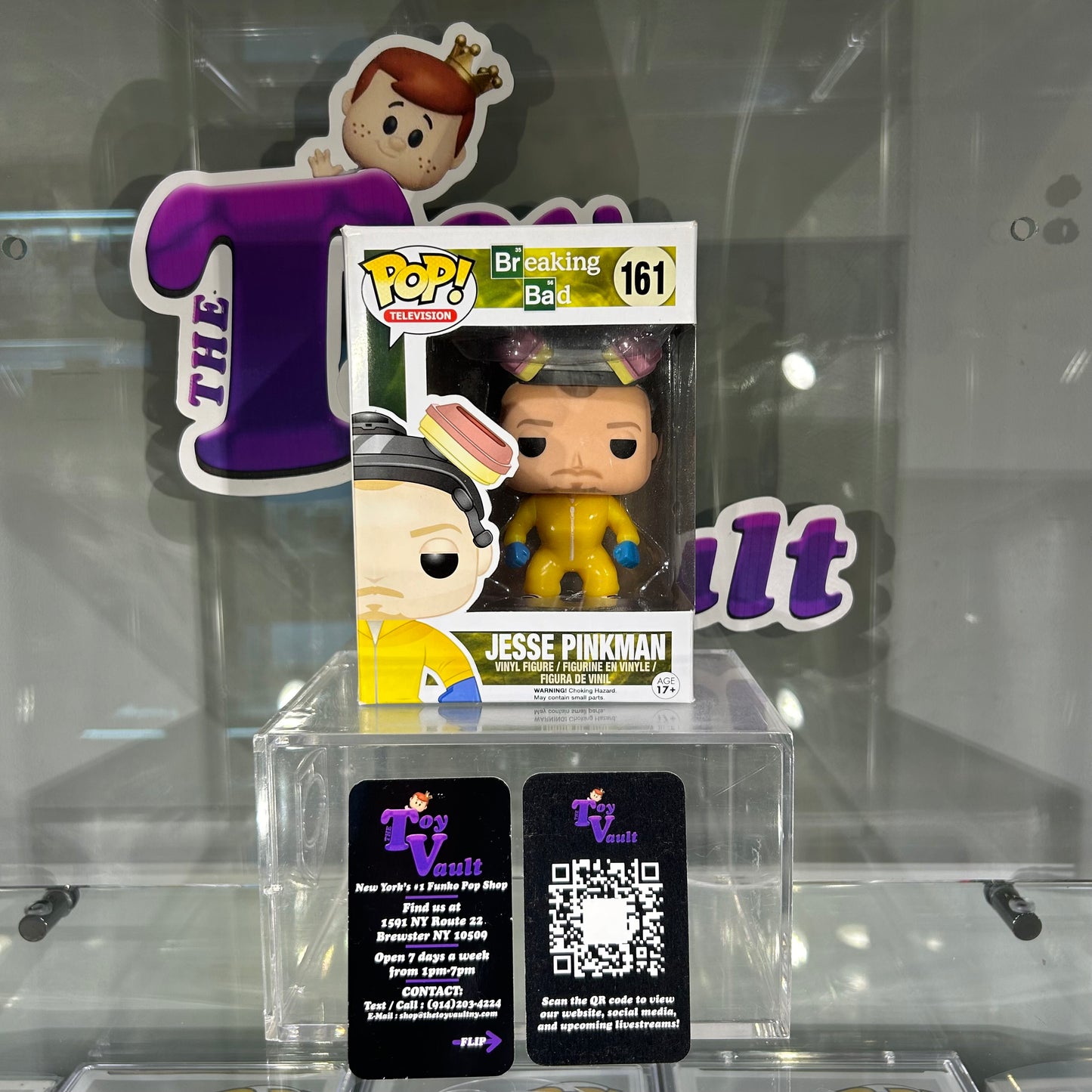 Funko Pop! Television Breaking Bad - Jesse Pinkman in the Hazmat Suit #161 Glow in the Dark Hot Topic Exclusive Missing Sticker
