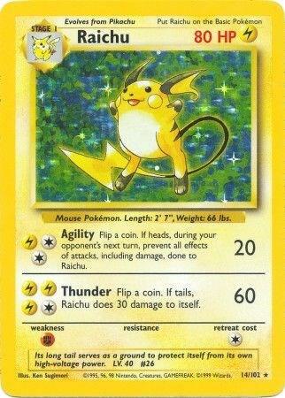 Pokemon Raichu #14 Base Set