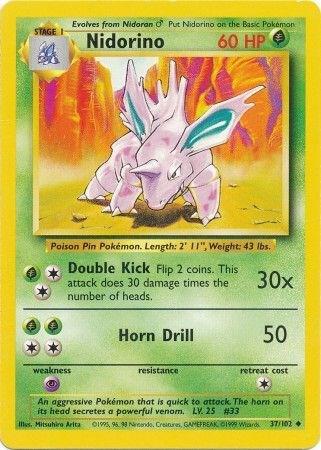 Pokemon Nidorino #37 Base Set