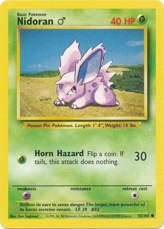 Pokemon Nidoran M #55 Base Set