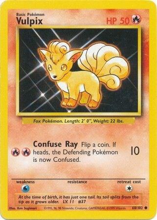 Pokemon Vulpix #68 Base Set