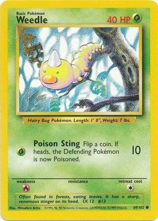 Pokemon Weedle #69 Base Set