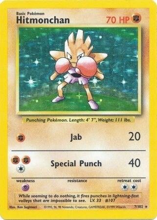 Pokemon Hitmonchan #7 Base Set