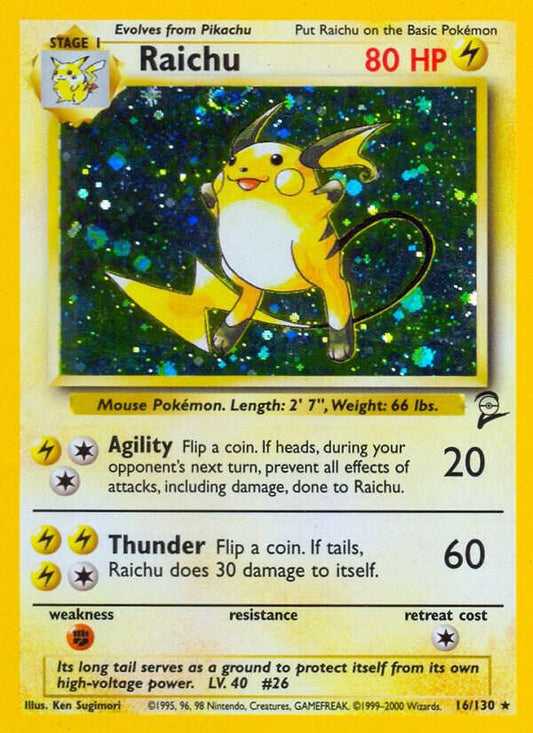 Pokemon Raichu #16 Base Set 2