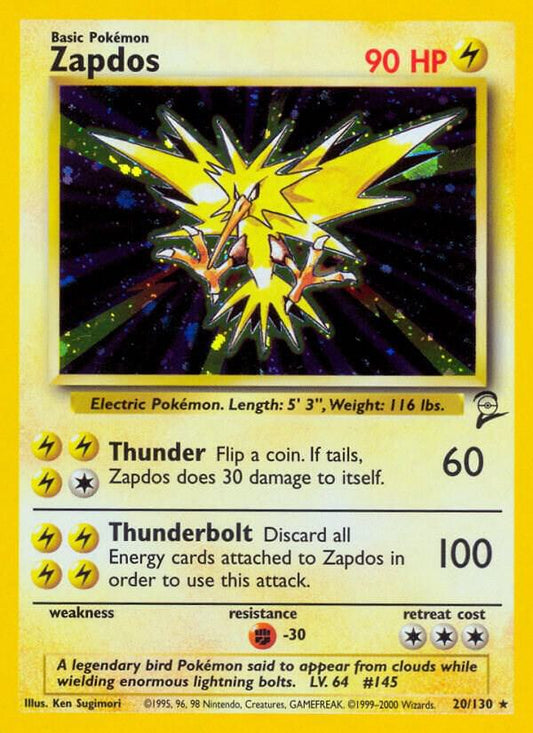 Pokemon Zapdos #20 Base Set 2