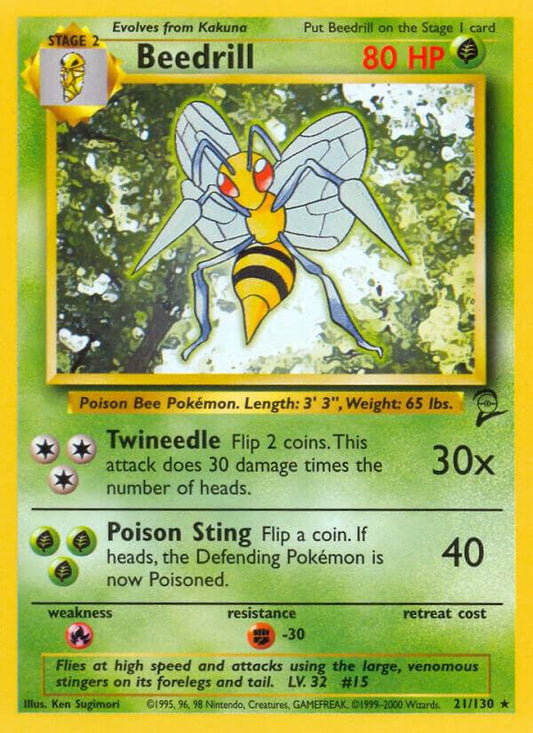 Pokemon Beedrill #21 Base Set 2