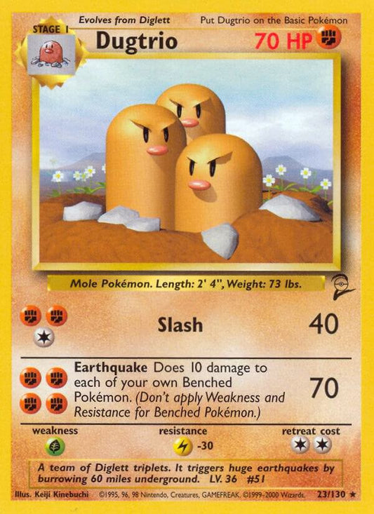 Pokemon Dugtrio #23 Base Set 2