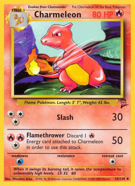 Pokemon Charmeleon #35 Base Set 2