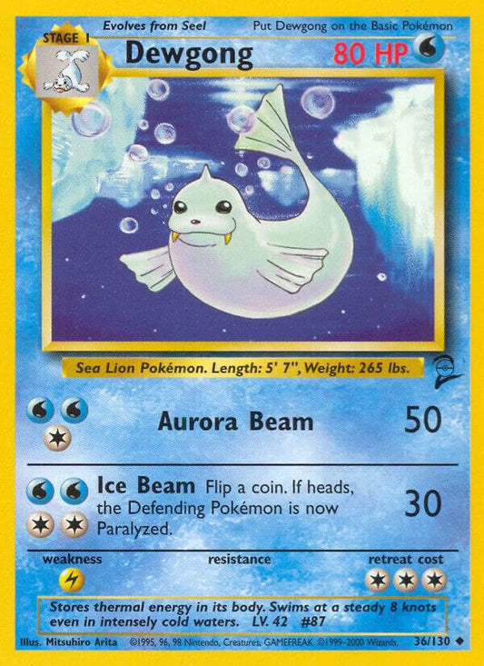 Pokemon Dewgong #36 Base Set 2