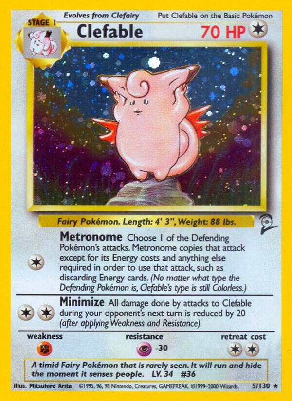 Pokemon Clefable #5 Base Set 2