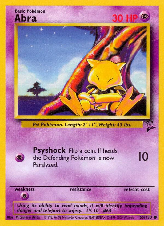Pokemon Abra #65 Base Set 2