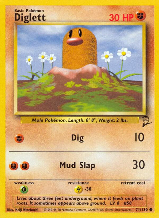 Pokemon Diglett #71 Base Set 2