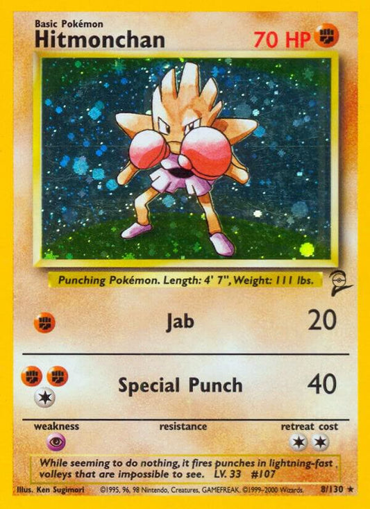 Pokemon Hitmonchan #8 Base Set 2