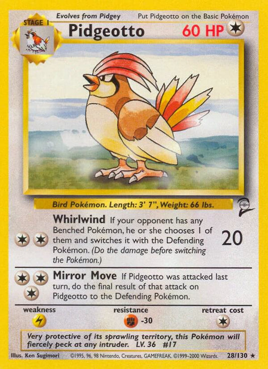 Pokemon Pidgeotto #28 Base Set 2