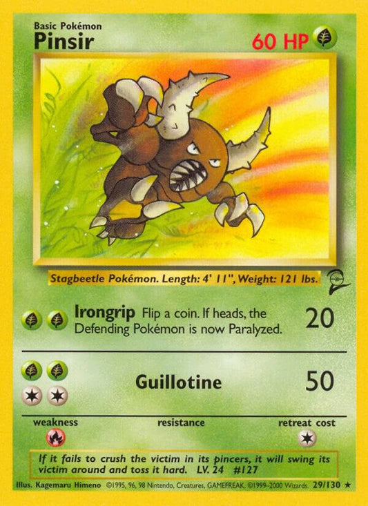 Pokemon Pinsir #29 Base Set 2